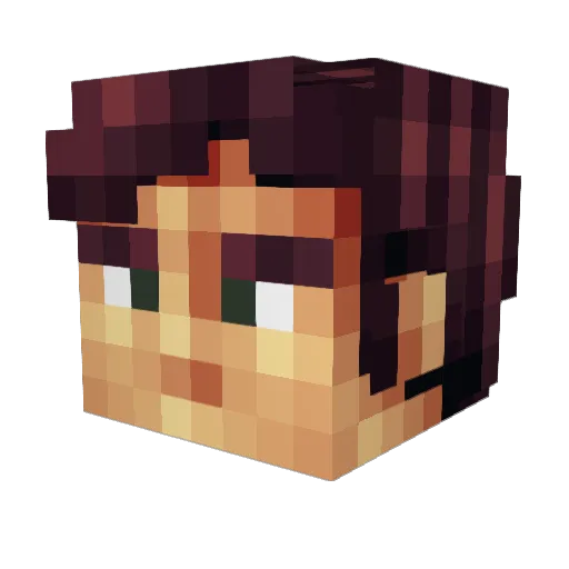 Rakaris Minecraft avatar head, 3D render