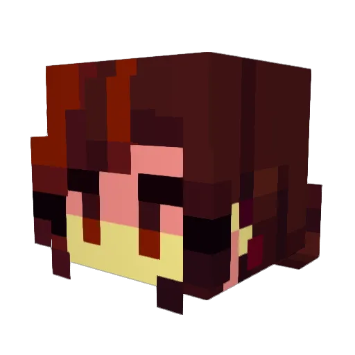 Rakashaaa Minecraft avatar head, 3D render