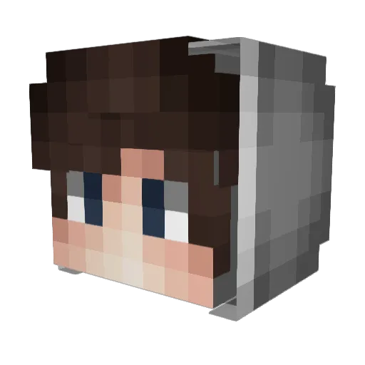 Rakatake Minecraft avatar head, 3D render