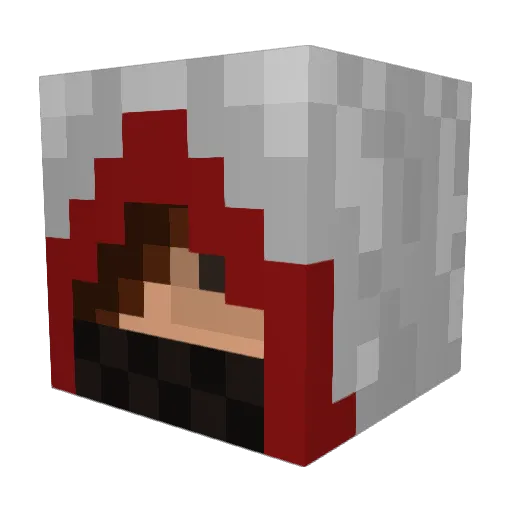 Rakaza Minecraft avatar head, 3D render