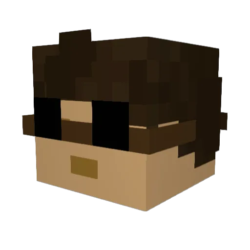 Raked7 Minecraft avatar head, 3D render