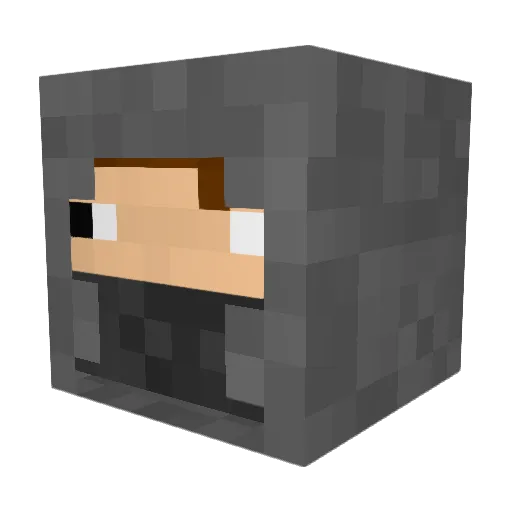 Rakh_ Minecraft avatar head, 3D render