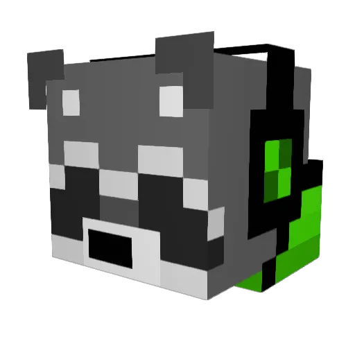 RakiTuki Minecraft avatar head, 3D render