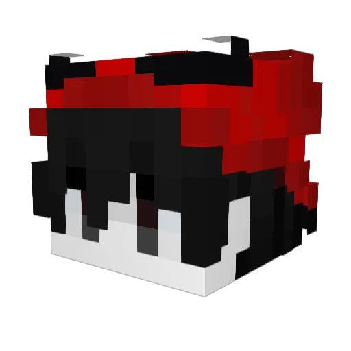 Rakiogamer Minecraft avatar head, 3D render