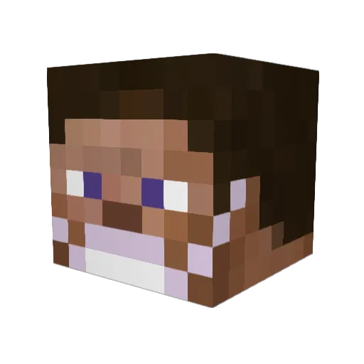 Rakiwa Minecraft avatar head, 3D render