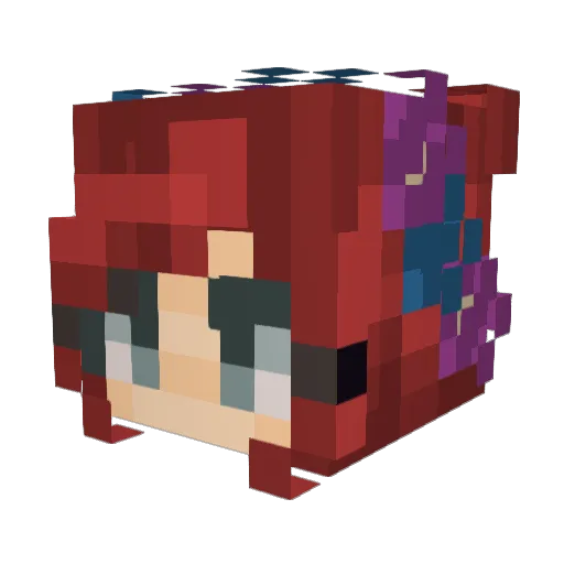 Rakka Minecraft avatar head, 3D render