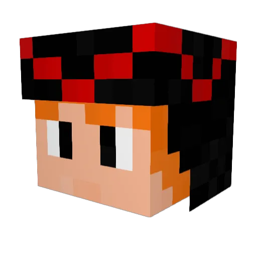 Rakkocchi Minecraft avatar head, 3D render
