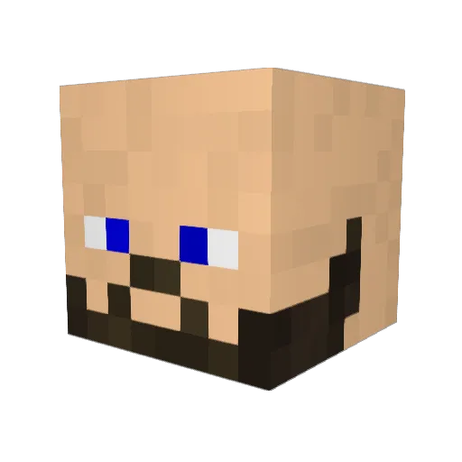 Rakkuken Minecraft avatar head, 3D render
