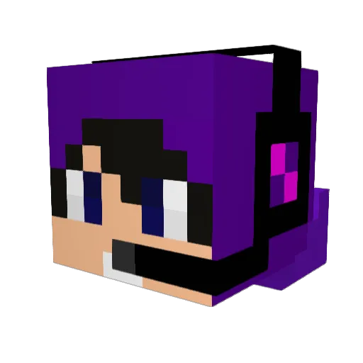 Rakkuni Minecraft avatar head, 3D render