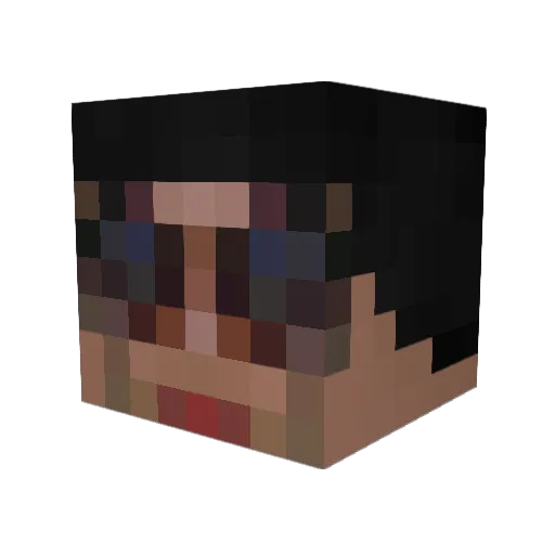 Rakky Minecraft avatar head, 3D render