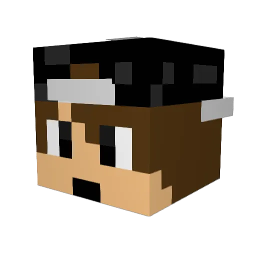 Rakna Minecraft avatar head, 3D render