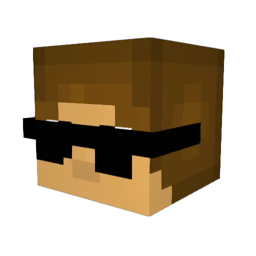 Rakoman Minecraft avatar head, 3D render