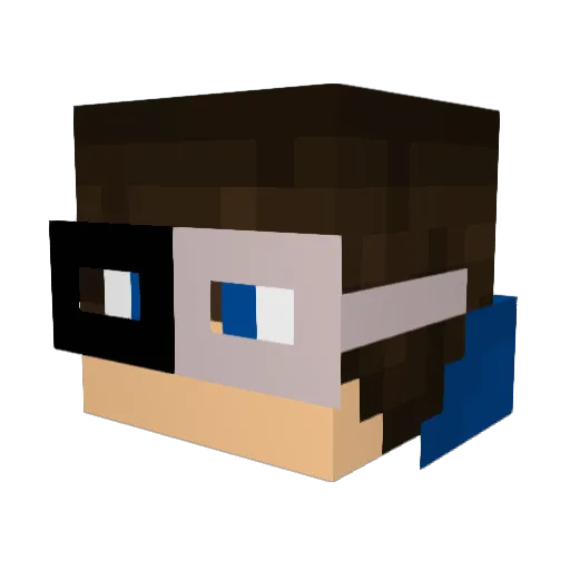 RakoonMan Minecraft avatar head, 3D render