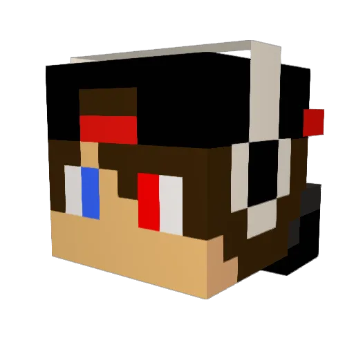 Rakuen Minecraft avatar head, 3D render