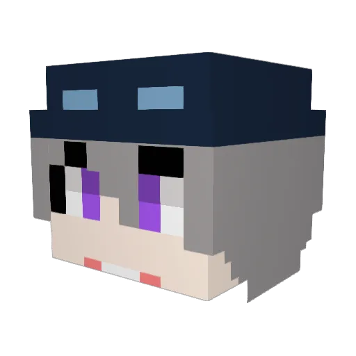 Rakuning Minecraft avatar head, 3D render