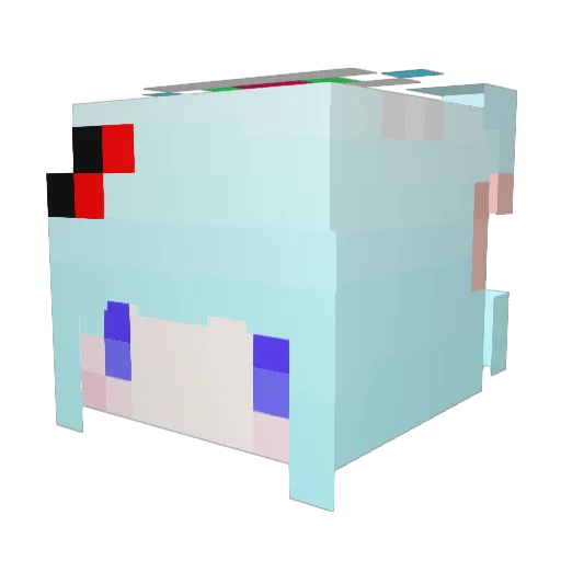 Rakurei_re5 Minecraft avatar head, 3D render