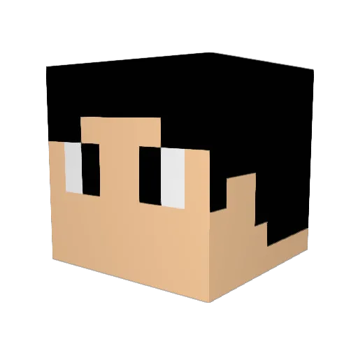 Rakushige1 Minecraft avatar head, 3D render