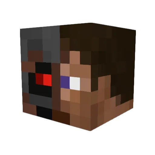 Rakushin Minecraft avatar head, 3D render