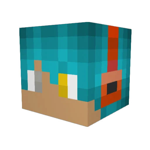Rakuza_x Minecraft avatar head, 3D render