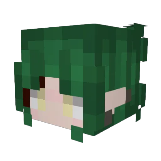 Rakvn Minecraft avatar head, 3D render