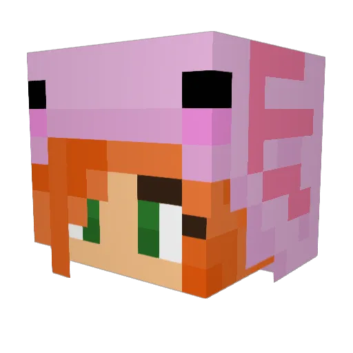 Rakyss Minecraft avatar head, 3D render