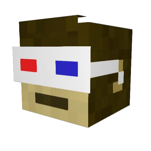 Ralfee Minecraft avatar head, 3D render