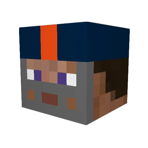 Ralfolofus Minecraft avatar head, 3D render