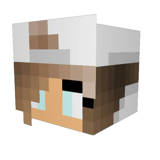 Ralleous Minecraft avatar head, 3D render