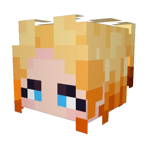 Rally_V Minecraft avatar head, 3D render