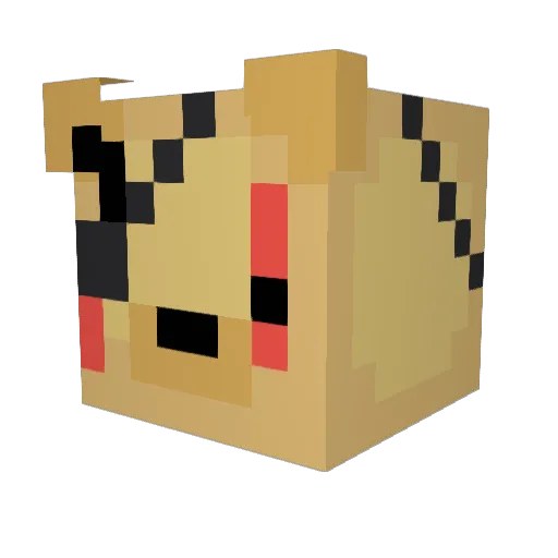 Ralnos Minecraft avatar head, 3D render