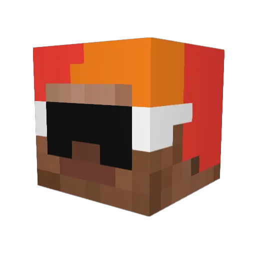 Ralochu Minecraft avatar head, 3D render