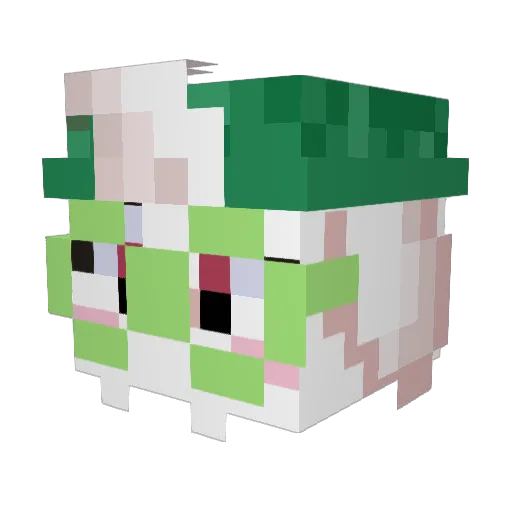 RalseiTheGoat Minecraft avatar head, 3D render