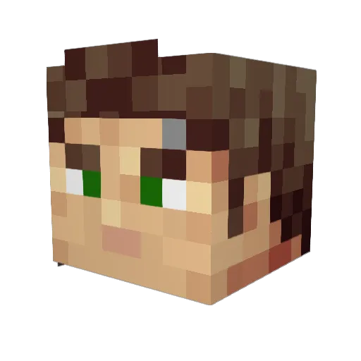 RalxKaito Minecraft avatar head, 3D render