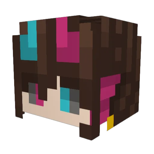 RamaahIara Minecraft avatar head, 3D render