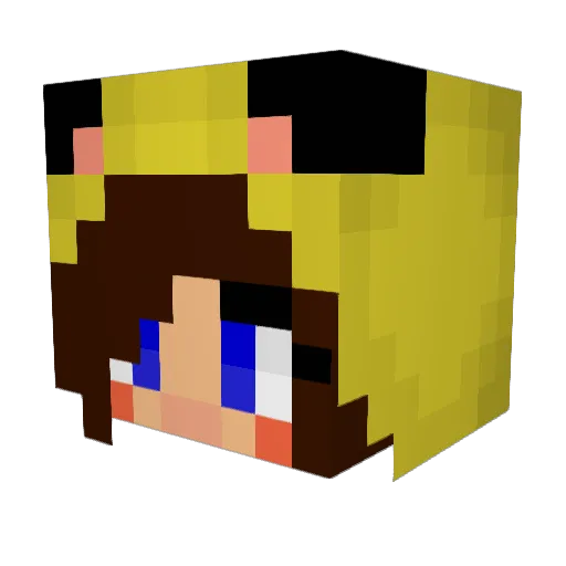 RamboRagge Minecraft avatar head, 3D render