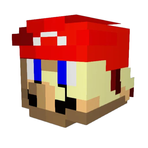 Rambooster Minecraft avatar head, 3D render