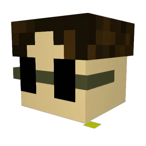 RamenClub Minecraft avatar head, 3D render