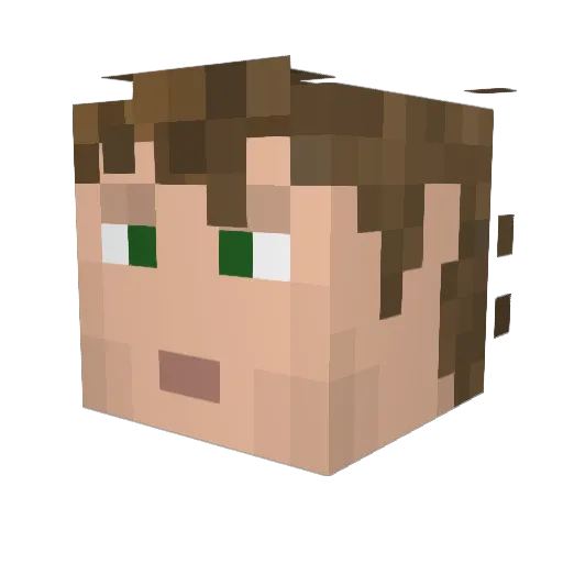 RamenPaul Minecraft avatar head, 3D render