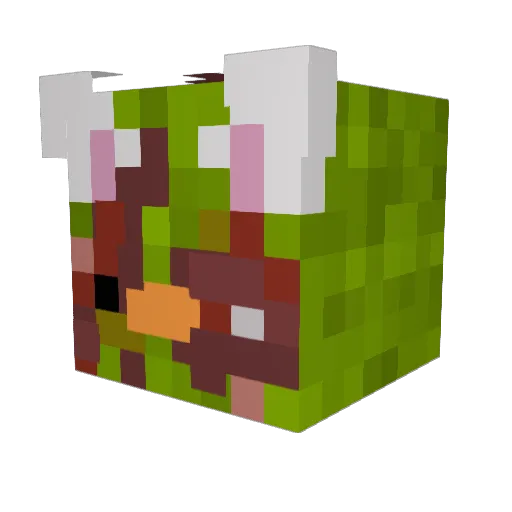 Ramens Minecraft avatar head, 3D render