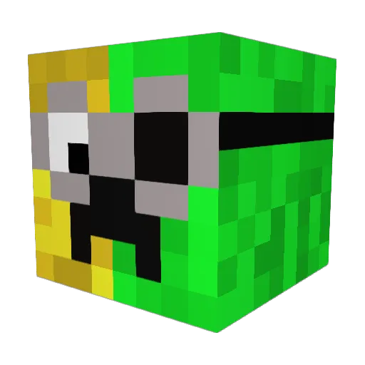 Ramensabelaar Minecraft avatar head, 3D render