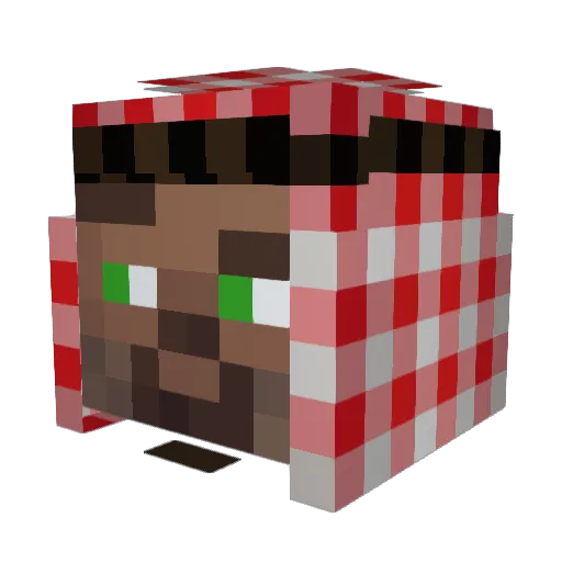 RaminLVE Minecraft avatar head, 3D render