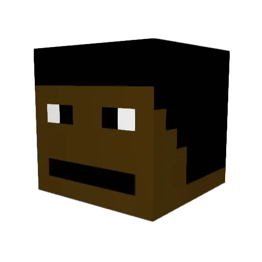 Ramman30 Minecraft avatar head, 3D render