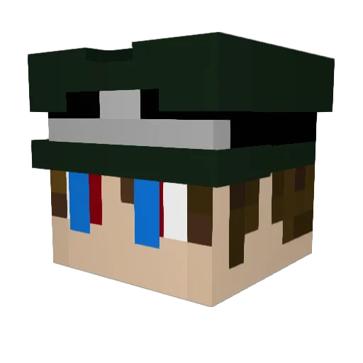 Rammsteinstan Minecraft avatar head, 3D render