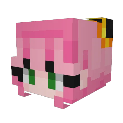 Ramnesa Minecraft avatar head, 3D render