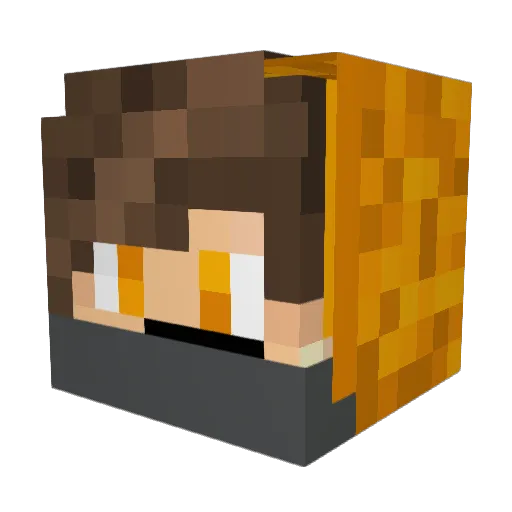 Ramnux Minecraft avatar head, 3D render