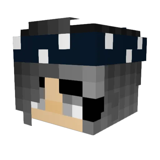 Ramona_04 Minecraft avatar head, 3D render