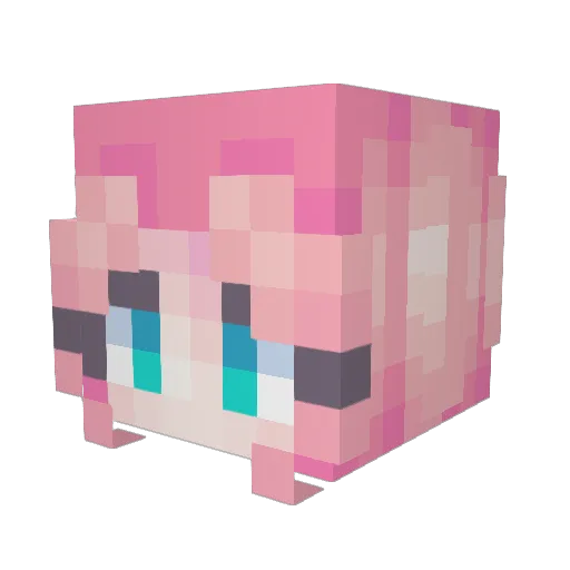 Ramonkawaii Minecraft avatar head, 3D render