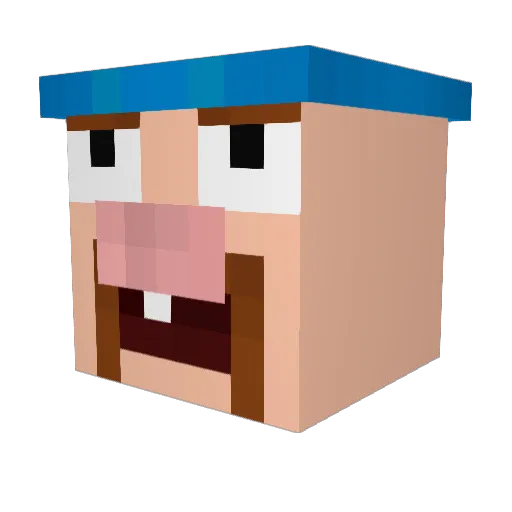 Ramra Minecraft avatar head, 3D render