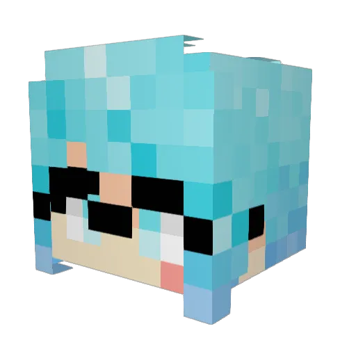 RamuneLive Minecraft avatar head, 3D render