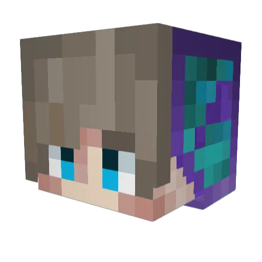RanAnux Minecraft avatar head, 3D render
